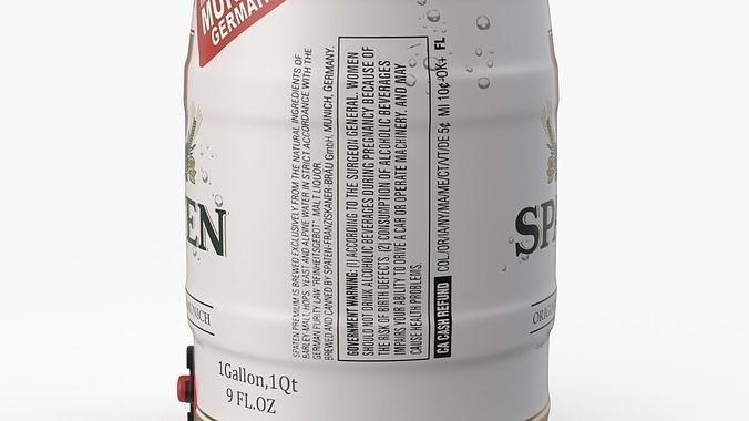 Spaten Beer 5 Liter Barrel 3D model 7