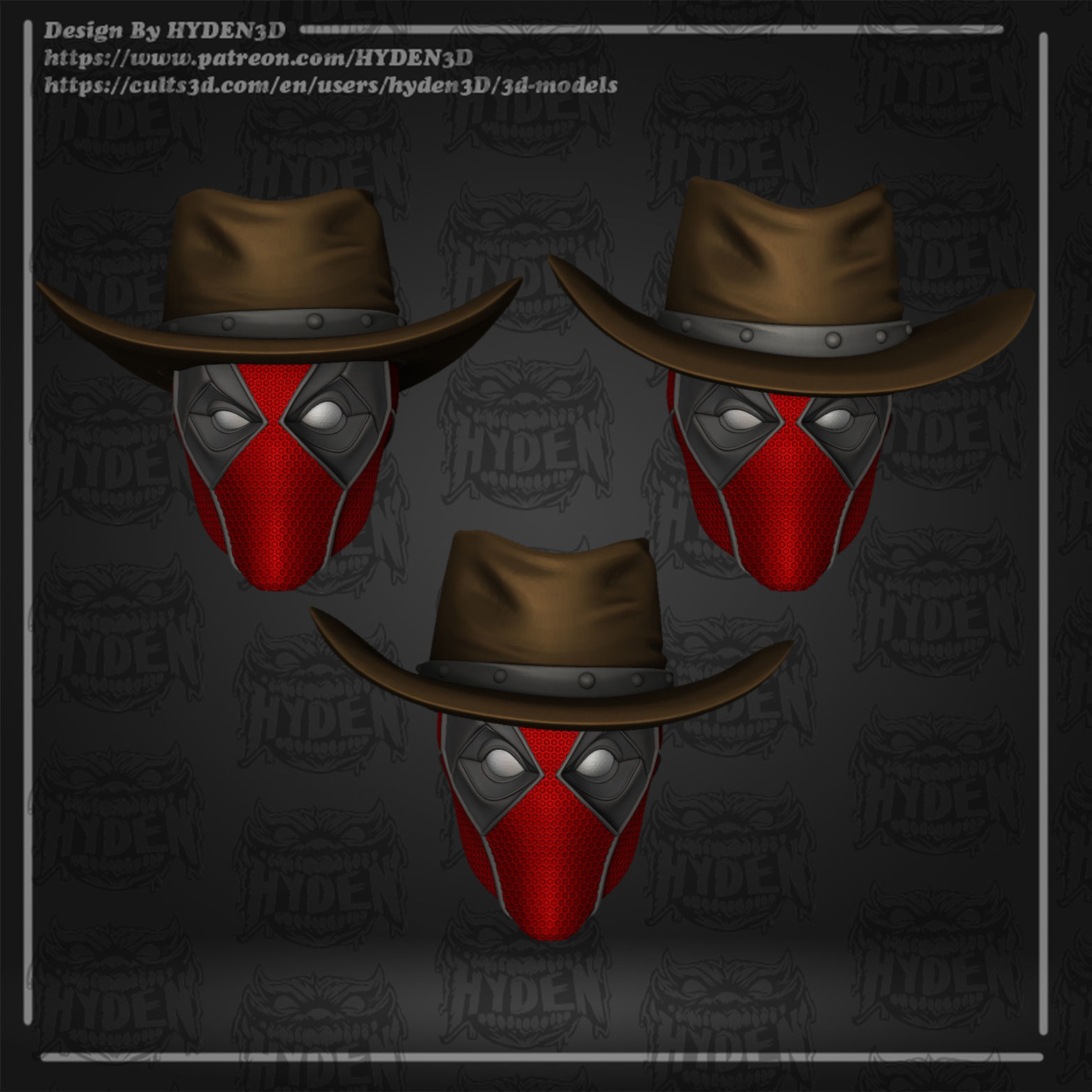 deadpool cowboy pack 3D print model_1