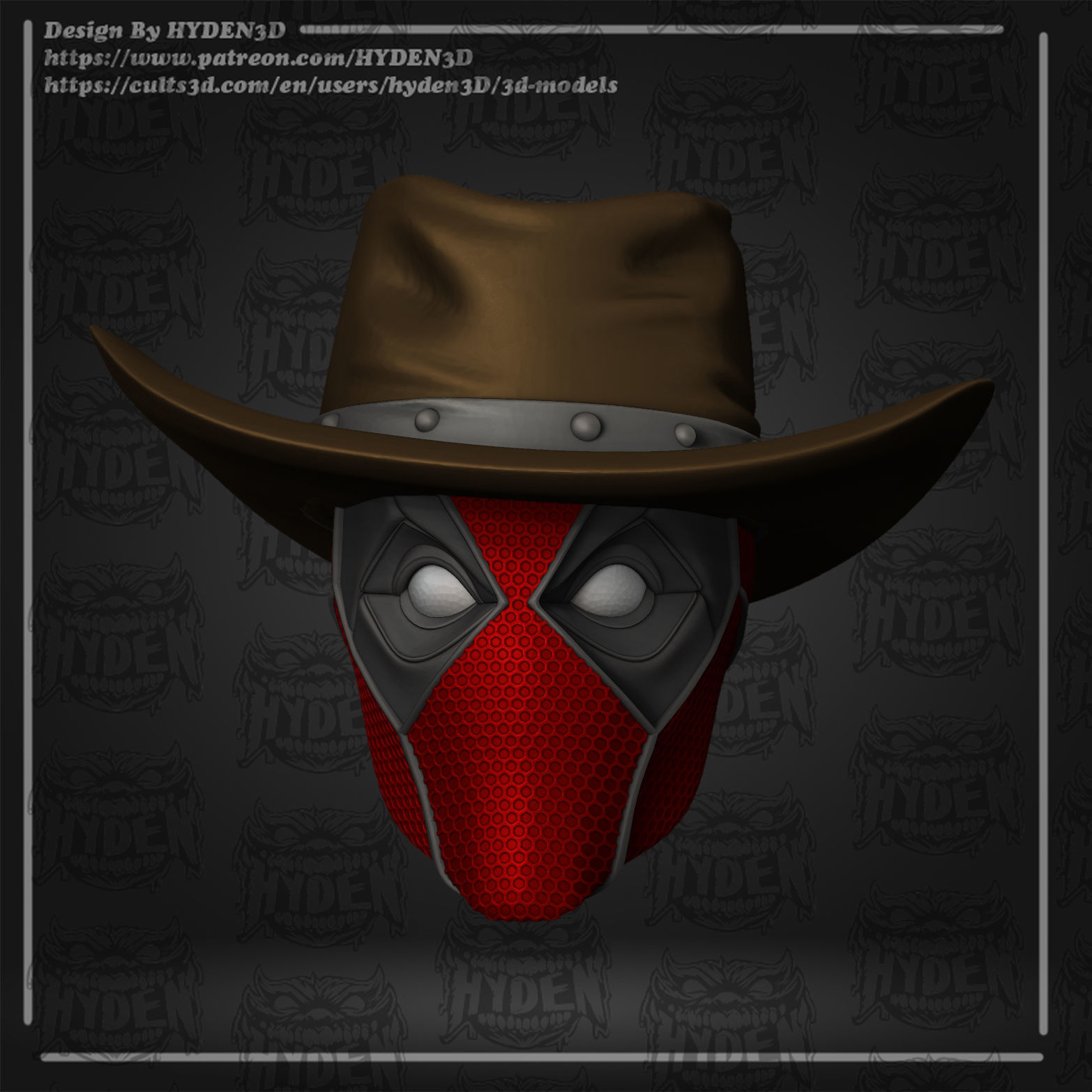 deadpool cowboy pack 3D print model_4