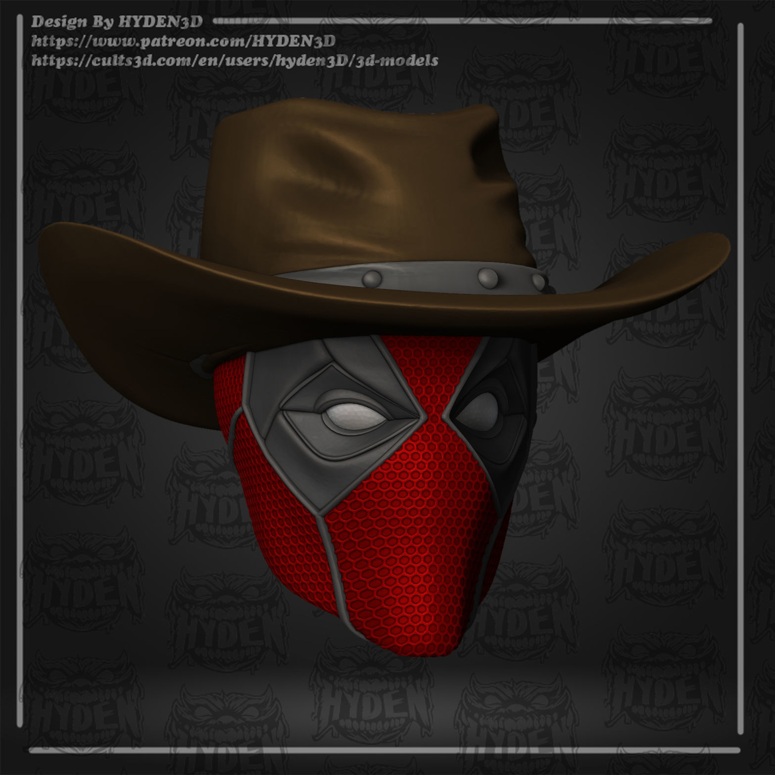 deadpool cowboy pack 3D print model_5