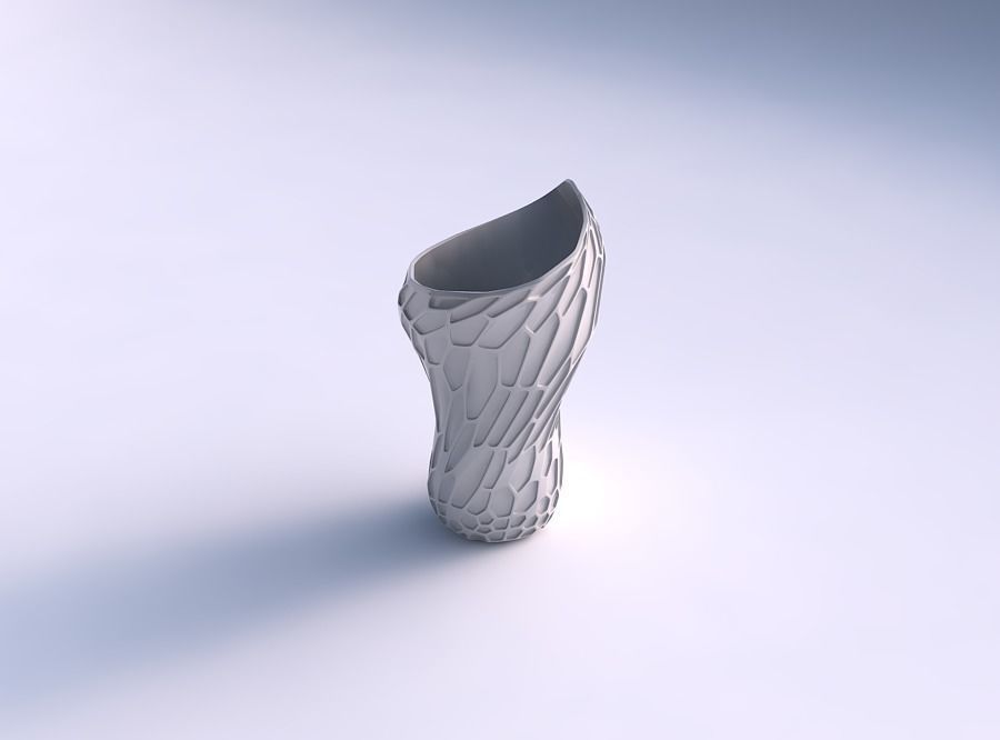 Vase vortex smooth with organic dents with organic dents 3D print model_0