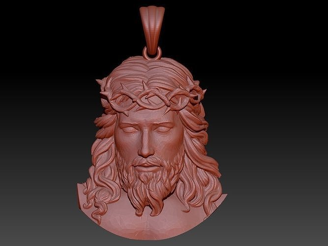 Jesus Head pendant 2 3D print model 3D print model