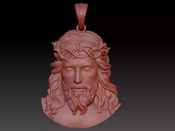 Jesus Head pendant 2 3D print model