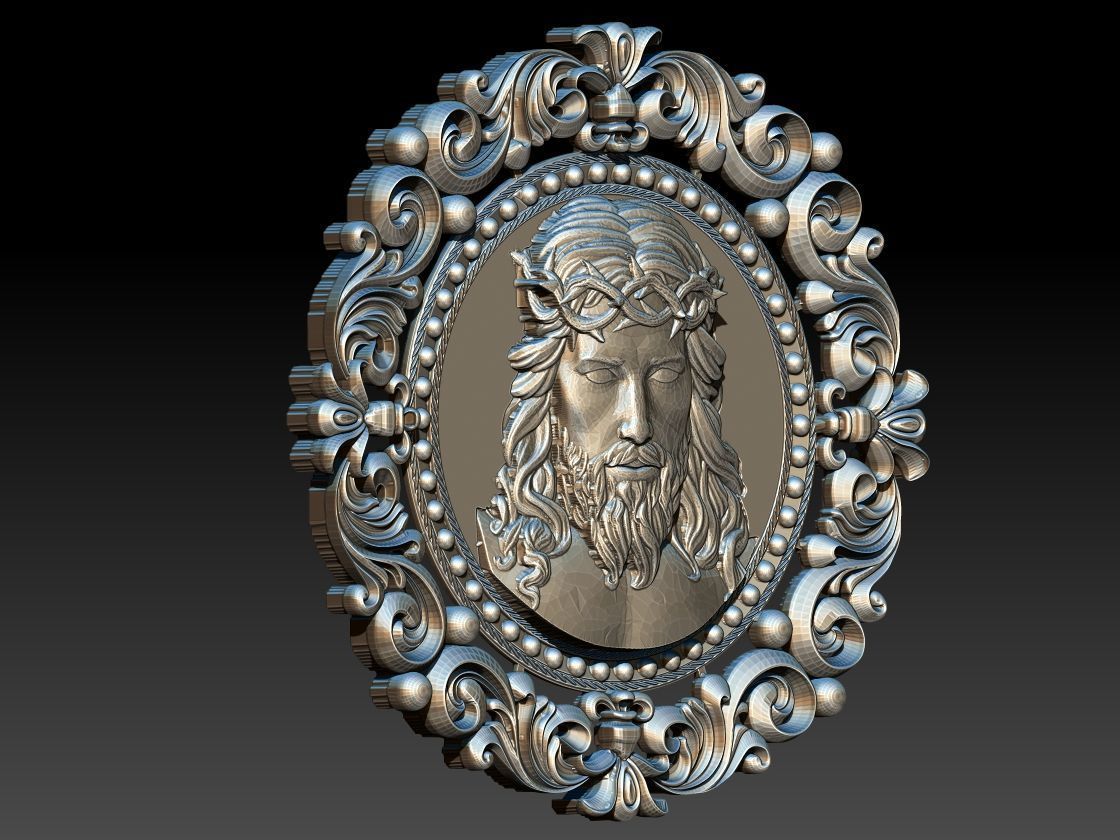Jesus Head pendant 2 3D print model 3D print model_6
