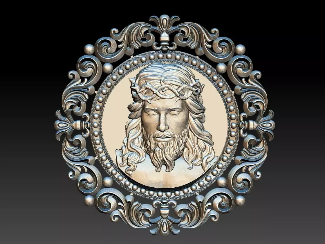 Jesus Head pendant 2 3D print model 3D print model_0