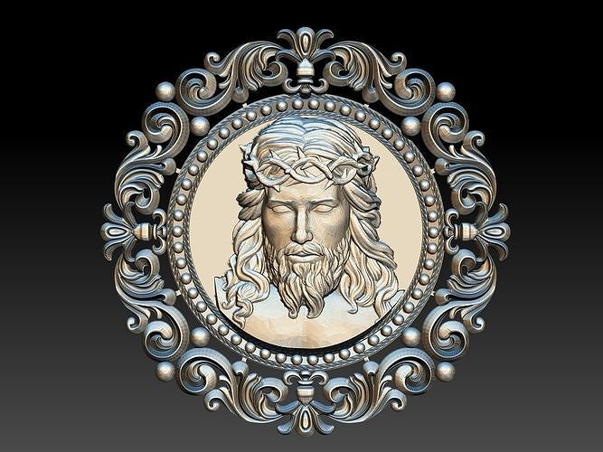 Jesus Head pendant 2 3D print model 3D print model
