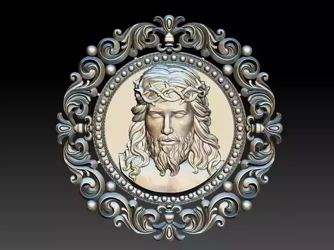 Jesus Head pendant 2 3D print model