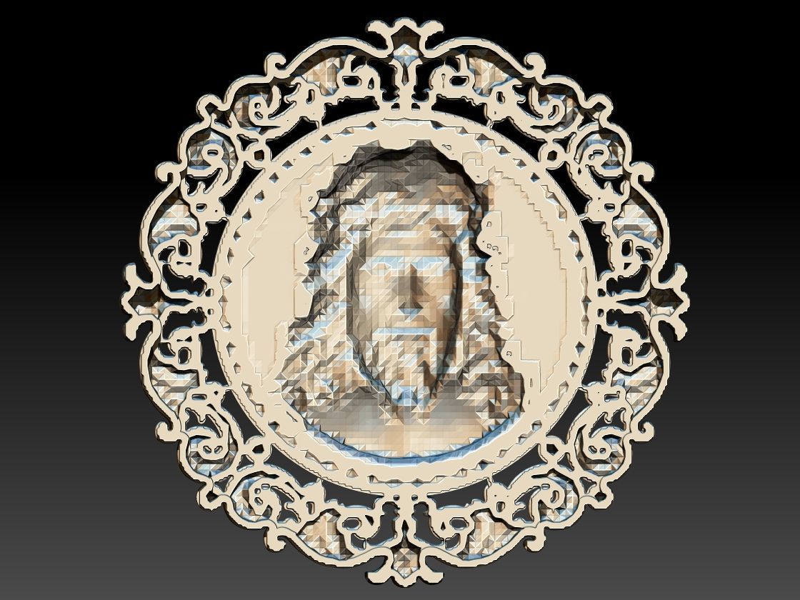 Jesus Head pendant 2 3D print model 3D print model_1