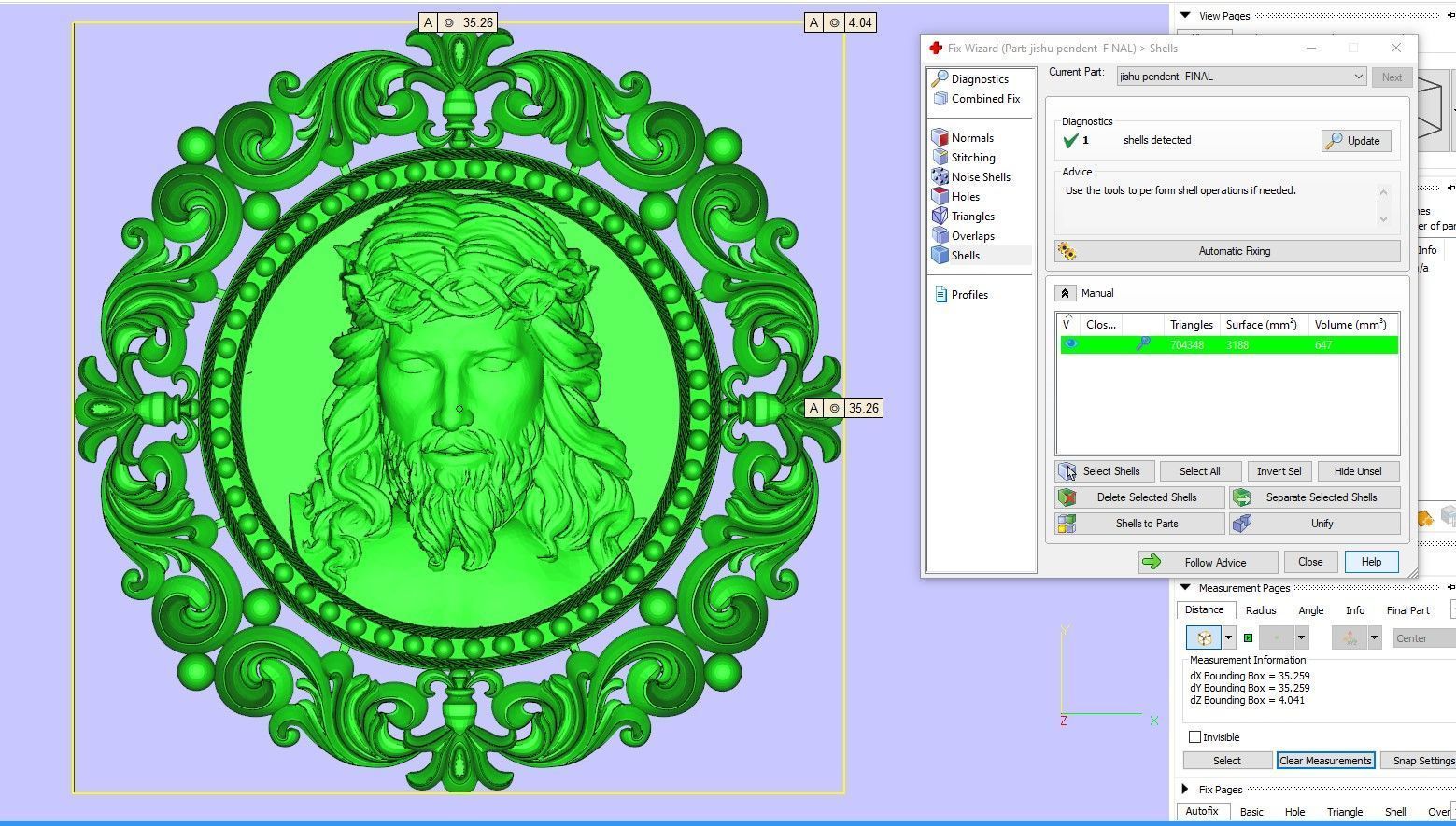 Jesus Head pendant 2 3D print model 3D print model_7