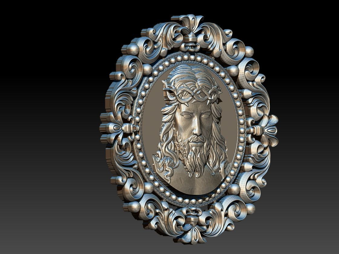 Jesus Head pendant 2 3D print model 3D print model_3