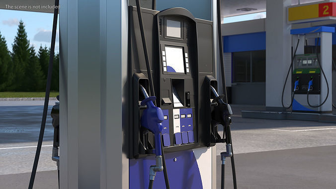 Gas Pump Blue 3D model 3