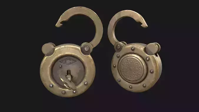 Padlock 5 Low-poly 3D model