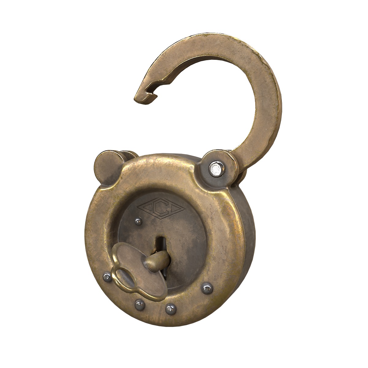 Padlock 5 Low-poly 3D model_5