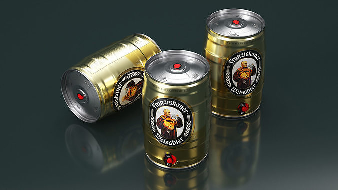 Franziskaner Beer 5 Liter Barrel 3D model 5