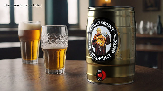 Franziskaner Beer 5 Liter Barrel 3D model 2