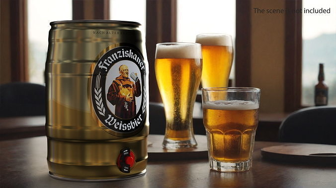 Franziskaner Beer 5 Liter Barrel 3D model