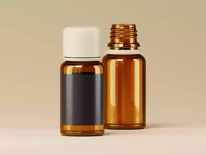 Amber Cosmetic or Medicine Bottle 3D Model