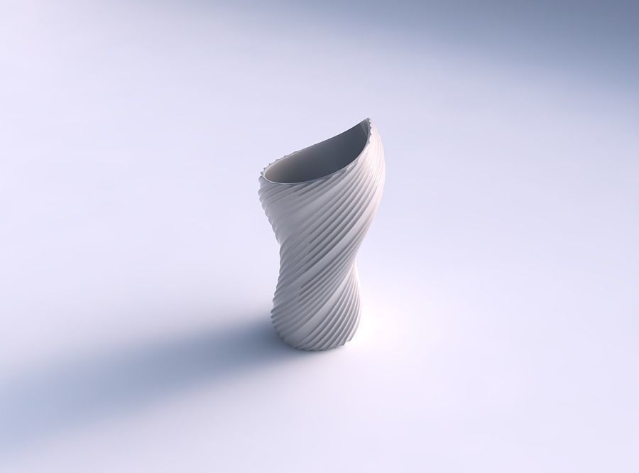 Vase vortex smooth with flowing extruded lines 3D print model_0