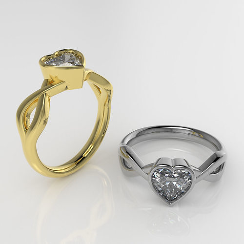 Heart Crossover Ring 3D print model