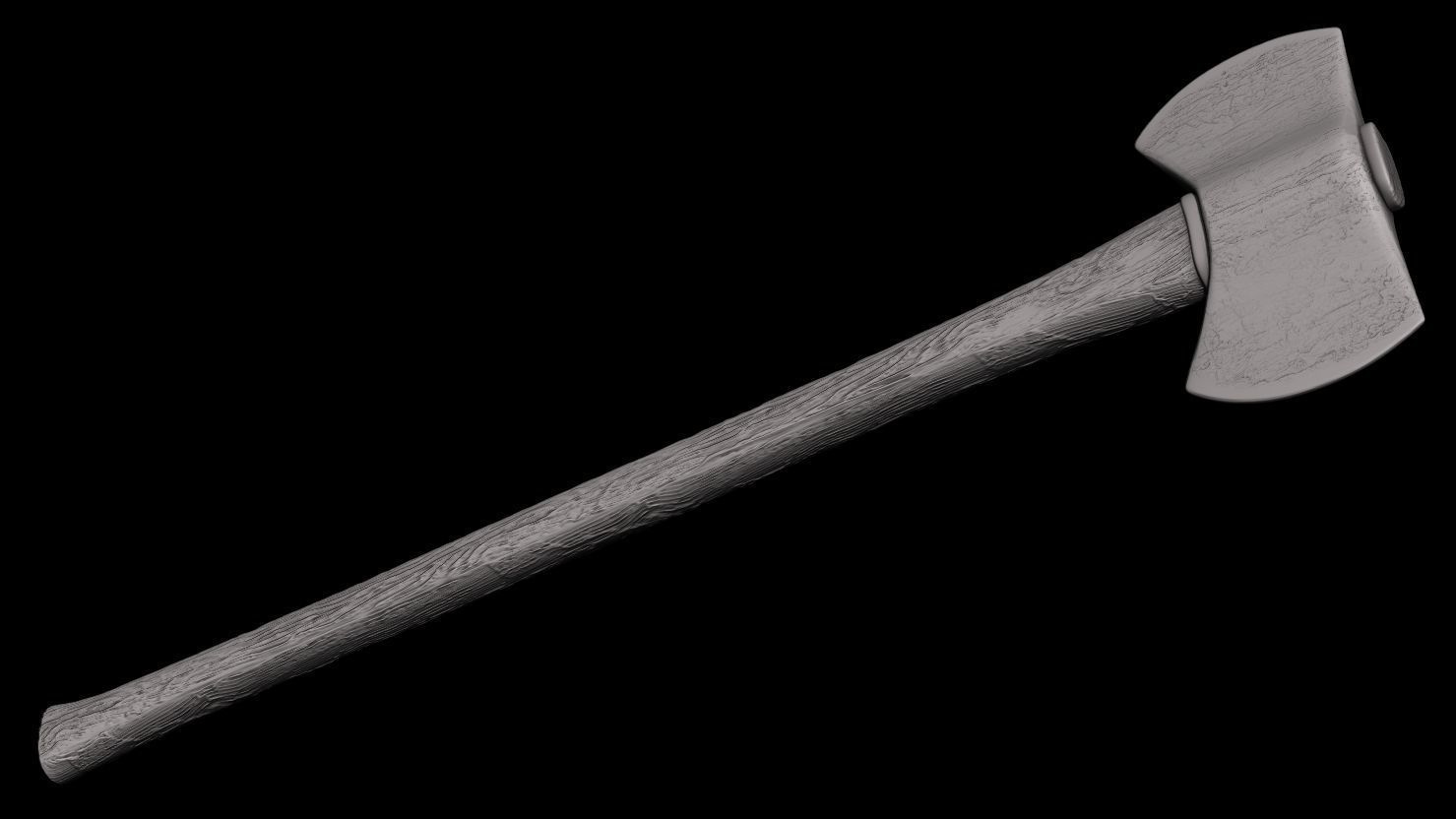 3D PRINTABLE TWO PACK AXE ACCESSORIES FOR KITBASH DIORAMAS ETC 3D print model_5