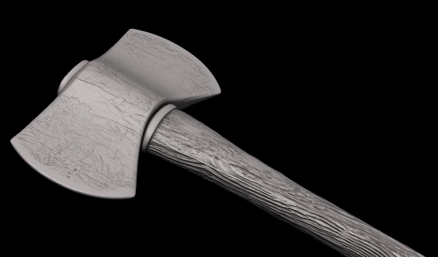 3D PRINTABLE TWO PACK AXE ACCESSORIES FOR KITBASH DIORAMAS ETC 3D print model_7