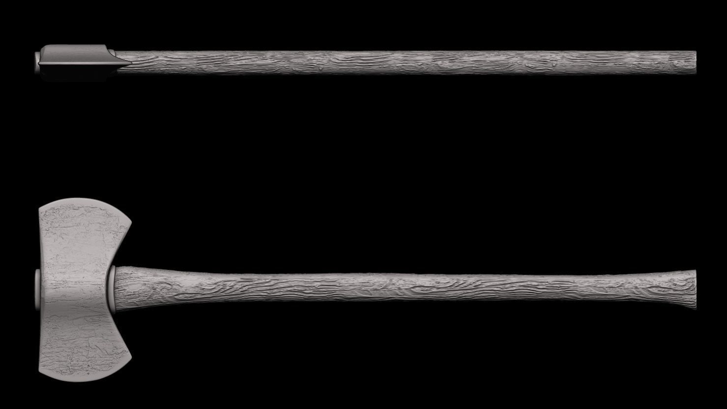 3D PRINTABLE TWO PACK AXE ACCESSORIES FOR KITBASH DIORAMAS ETC 3D print model_4