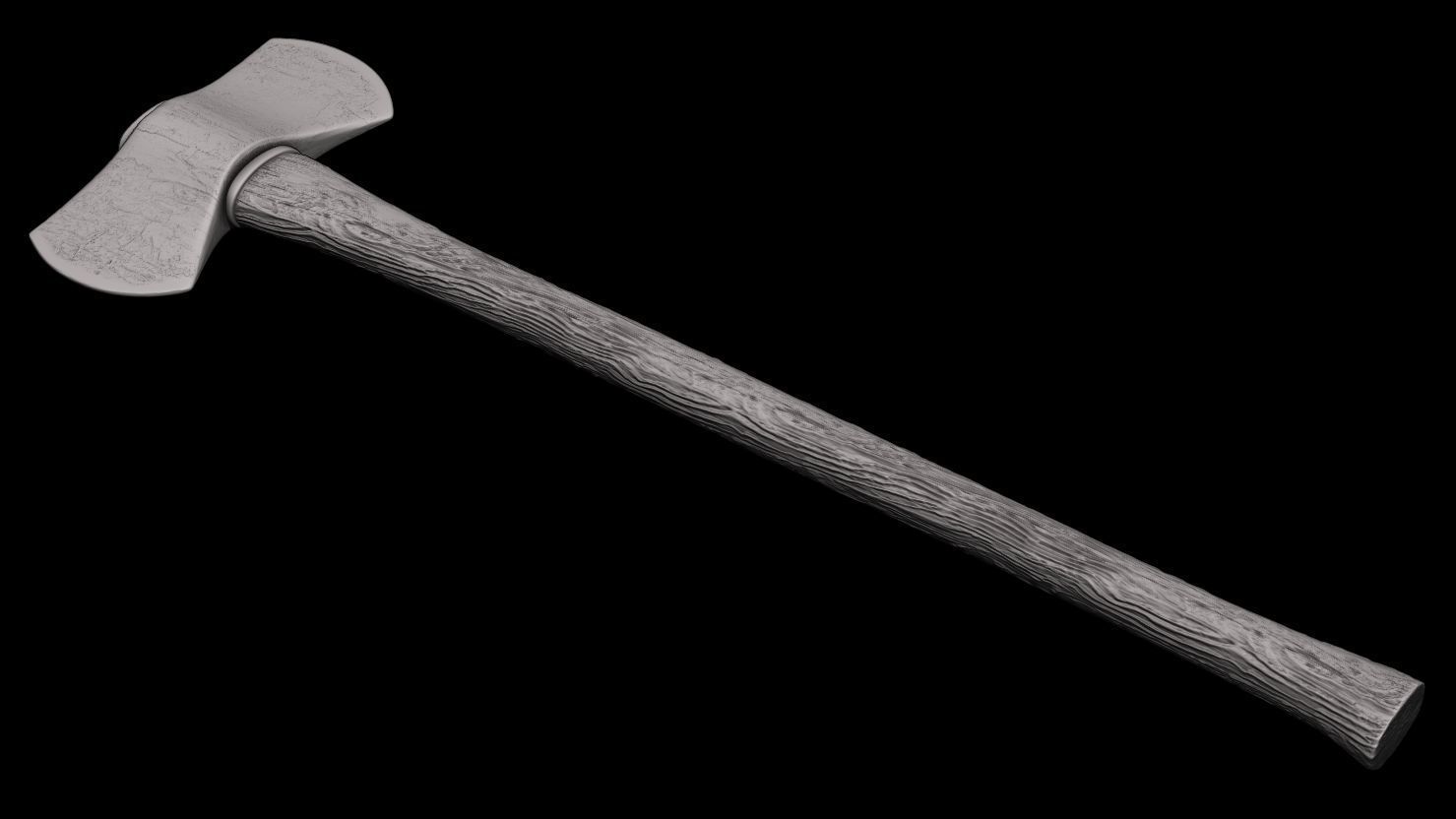 3D PRINTABLE TWO PACK AXE ACCESSORIES FOR KITBASH DIORAMAS ETC 3D print model_6