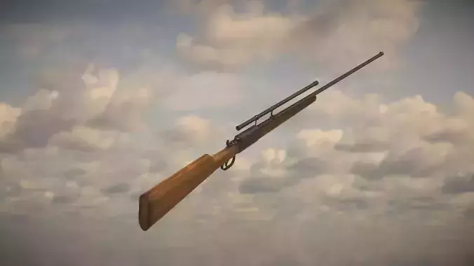 Western Rifle Low-poly 3D model