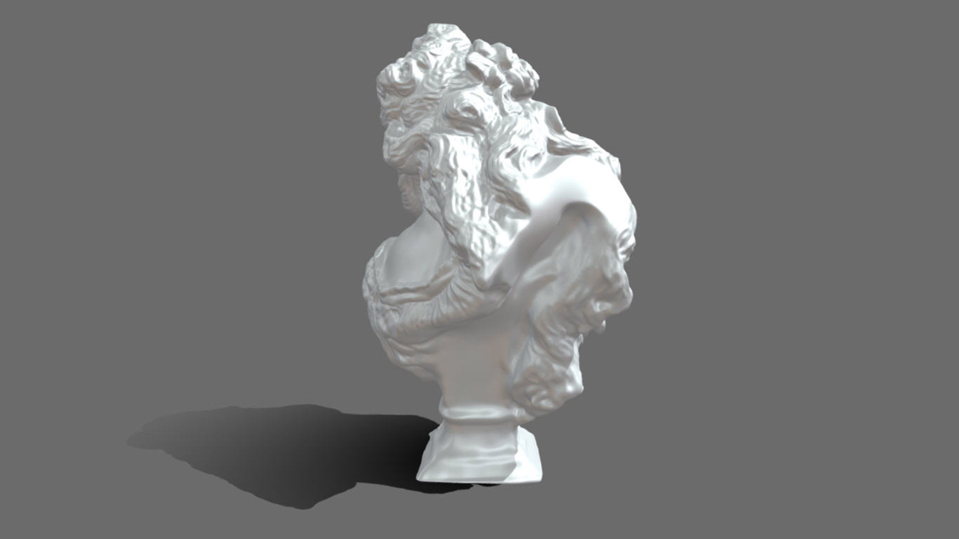 Bust of a woman with roses statue 3D model_4