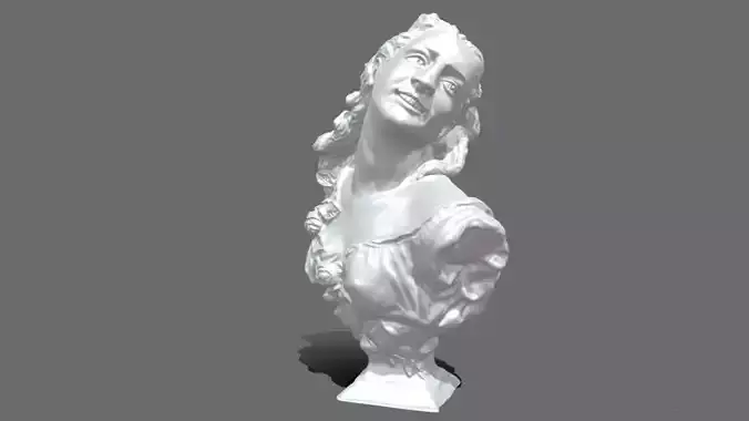 Bust of a woman with roses statue