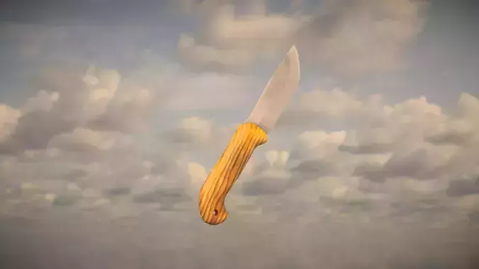 Western Knife Low-poly 3D model