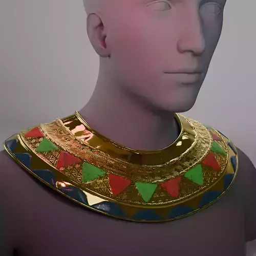 Ancient Egyptian Gold Collar Necklace Low-poly 3D model