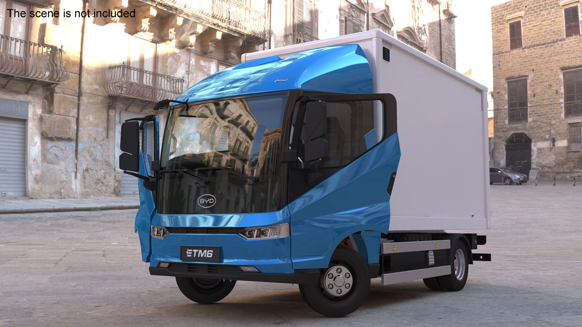 Truck BYD ETM6 Blue Rigged for Cinema 4D 3D model