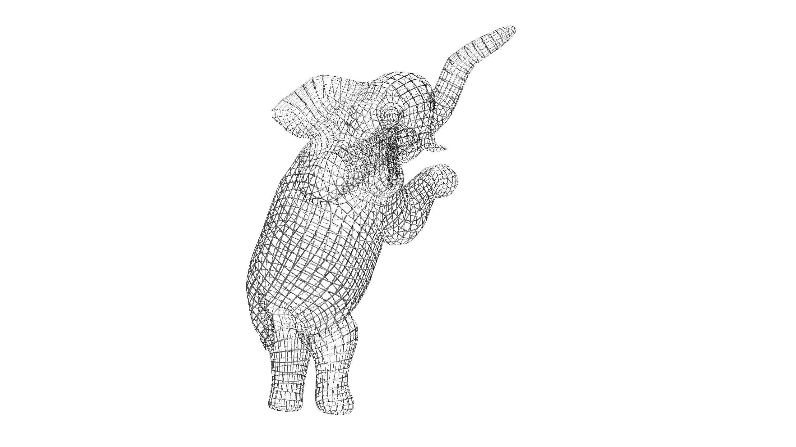 Elephant Wireframe 3D print model_1