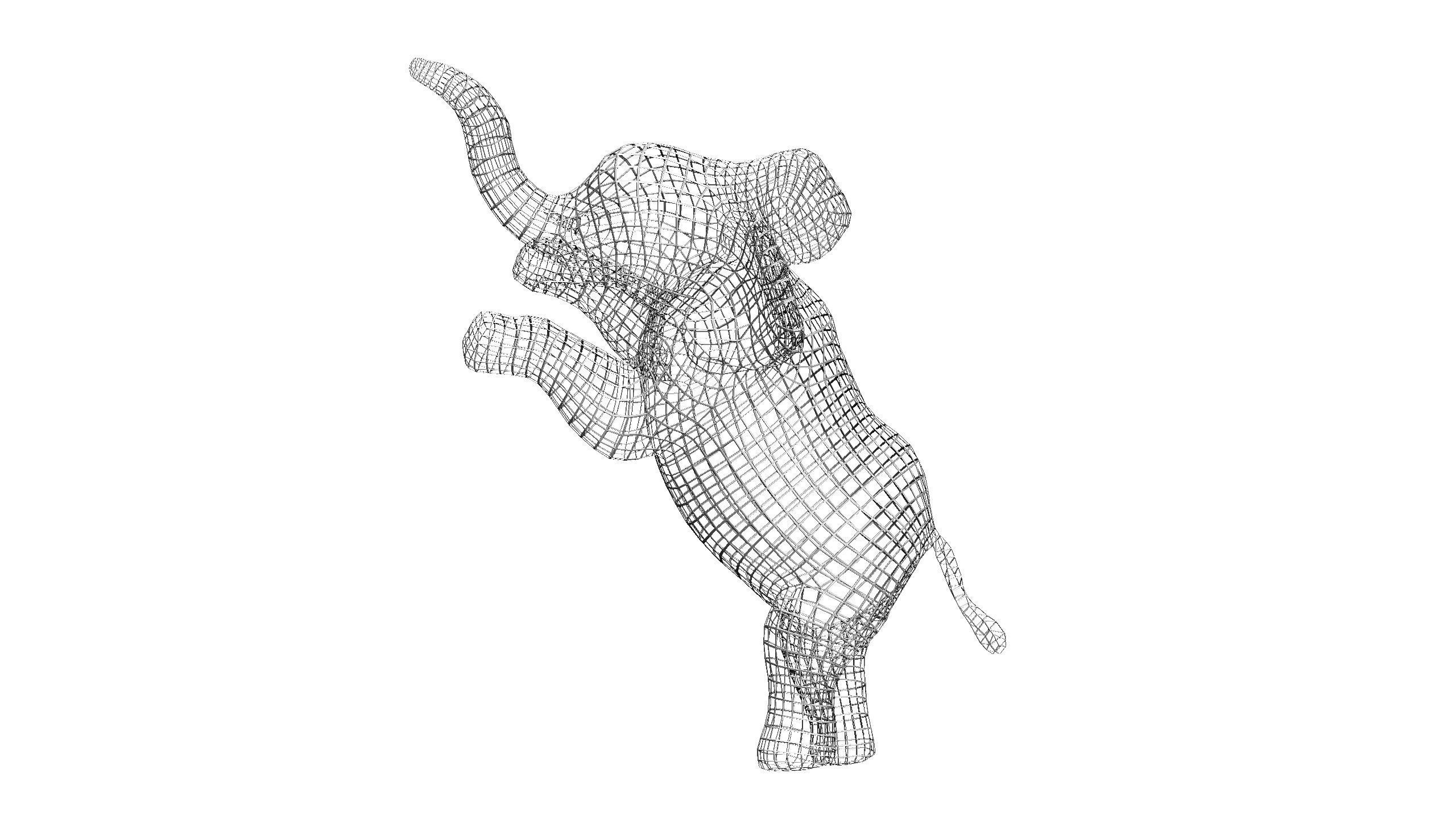 Elephant Wireframe 3D print model_3