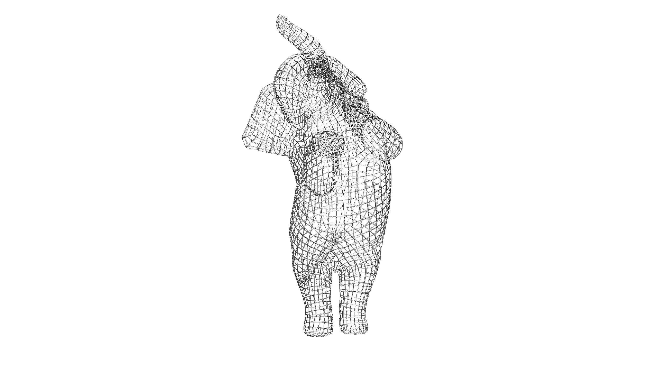 Elephant Wireframe 3D print model_6