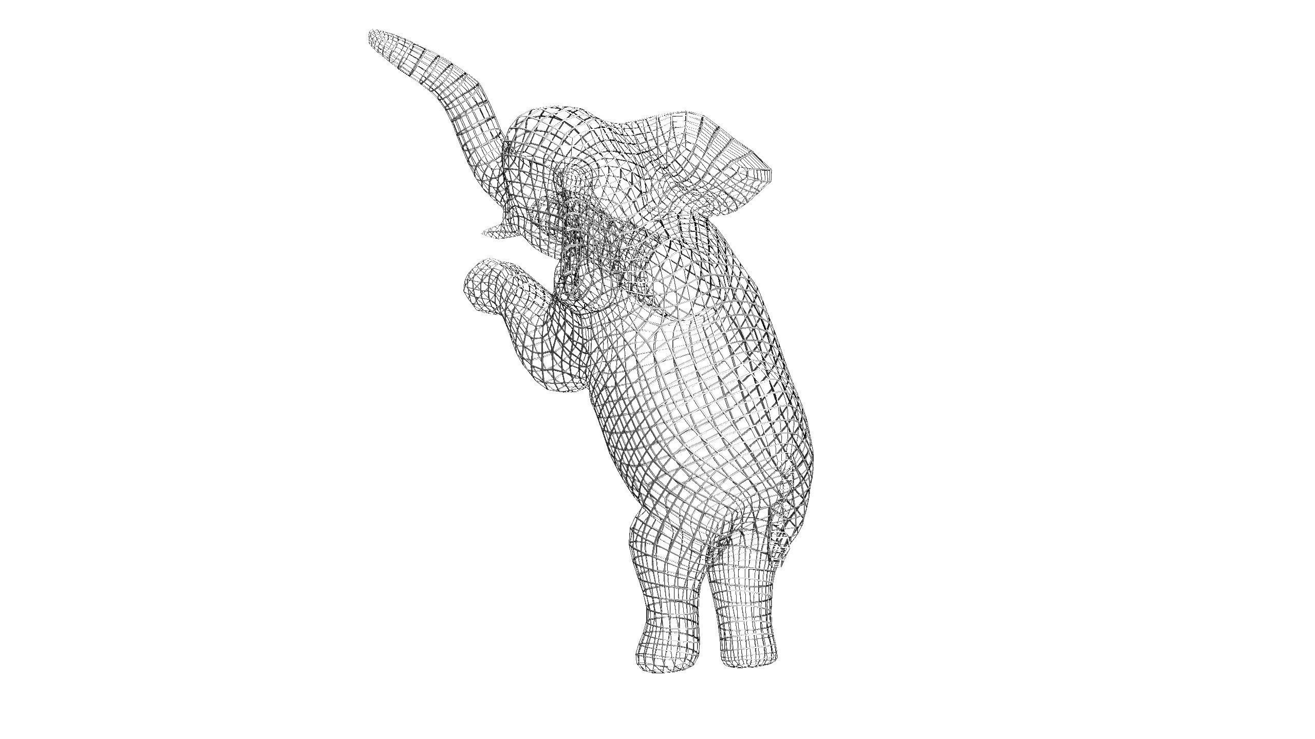 Elephant Wireframe 3D print model_5