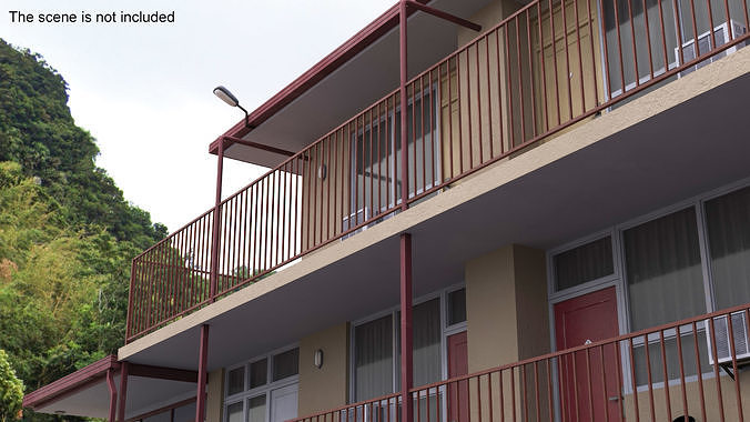 Two Story Motel 3D model 2