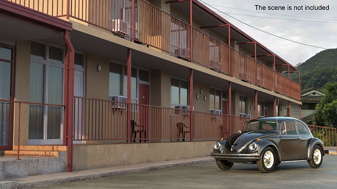 Two Story Motel 3D model 3