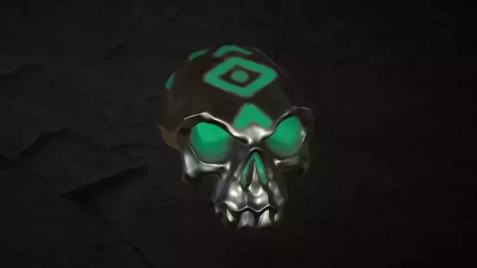 Silver skull model - Sea of Thieves