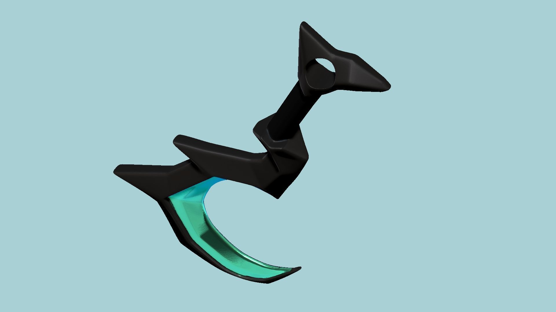 Deathgivers Keychain - Albion Online Weapon Pendant 3D print model_12