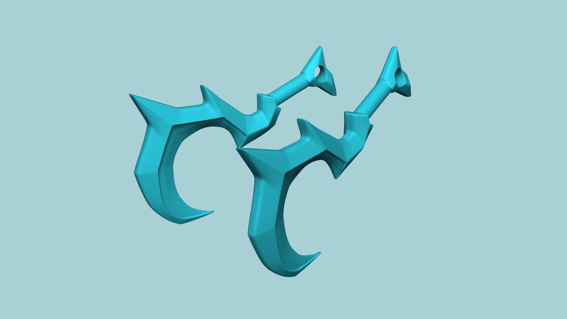 Deathgivers Keychain - Albion Online Weapon Pendant 3D print model_8