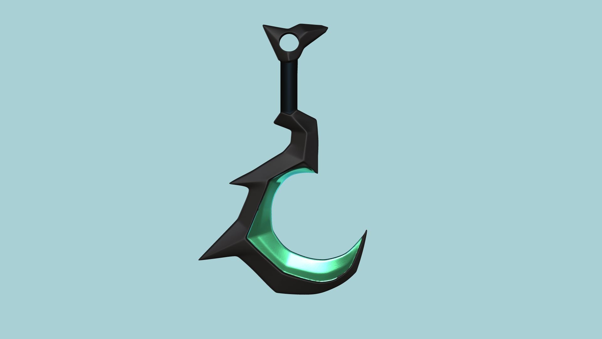 Deathgivers Keychain - Albion Online Weapon Pendant 3D print model_3
