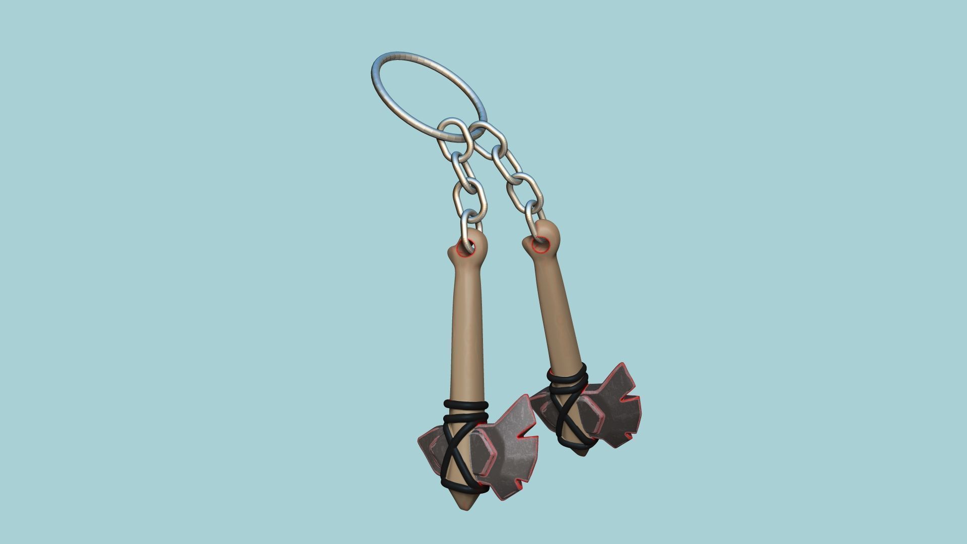 Bear Paw Keychain - Albion Online Weapon Pendant 3D print model_10