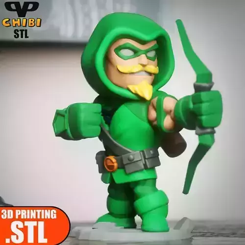 Green Arrow Chibi STL for 3D Printing ChibiSTL 3DXM