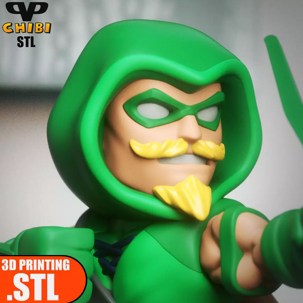 Green Arrow Chibi STL for 3D Printing ChibiSTL 3DXM 3D print model_1