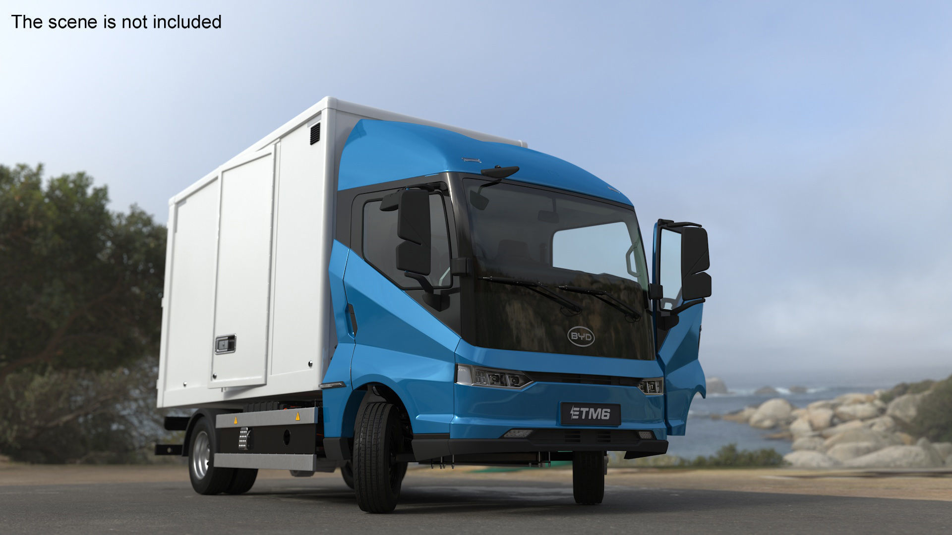 Truck BYD ETM6 Blue Rigged for Maya 3D model