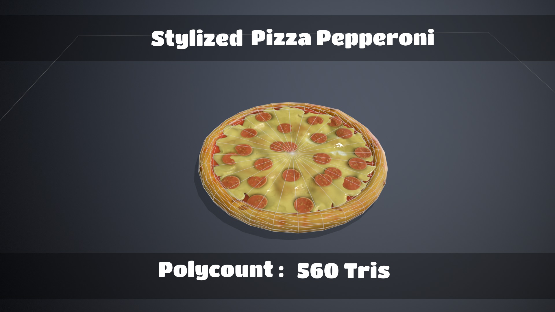 Stylized Pizza Pepperoni Low-poly 3D model_2