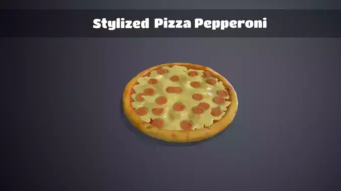 Stylized Pizza Pepperoni Low-poly 3D model Stylized Pizza Pepperoni Low-poly 3D model