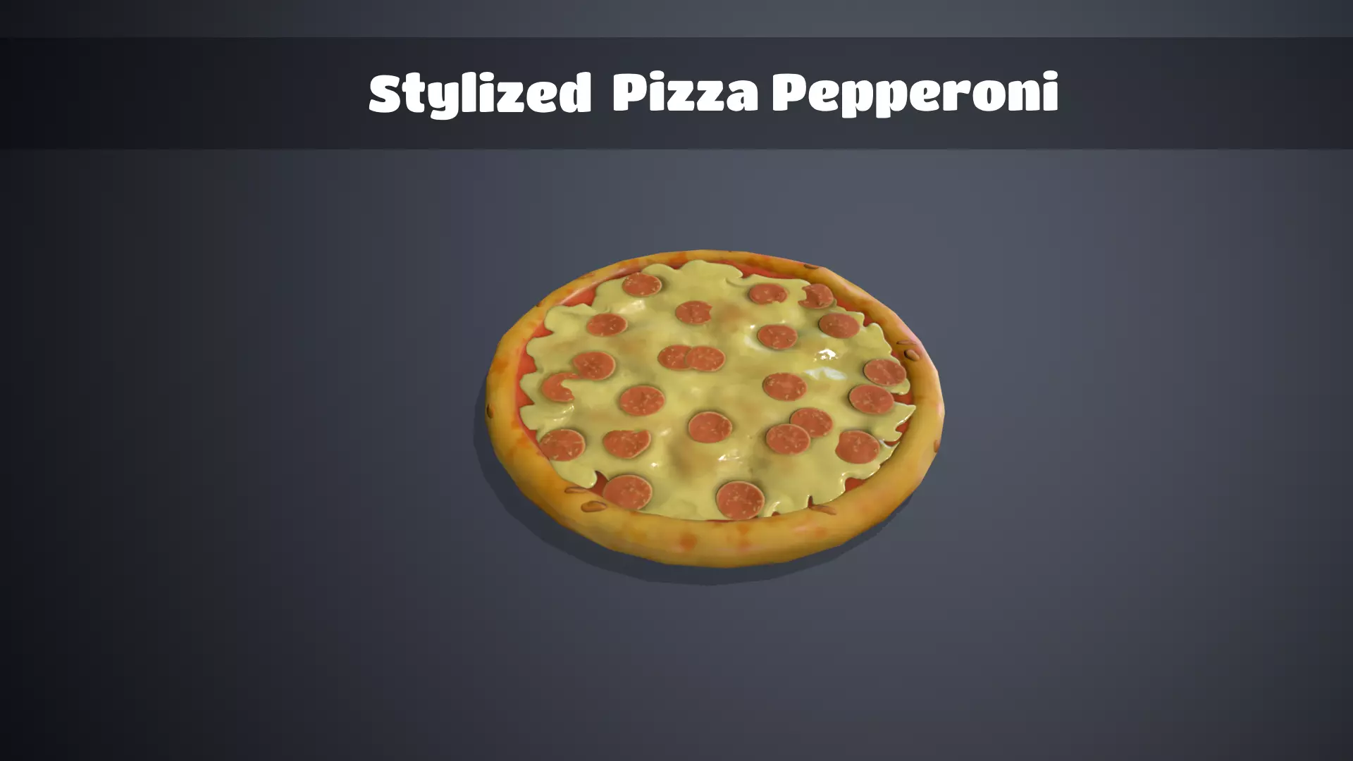 Stylized Pizza Pepperoni Low-poly 3D model_0